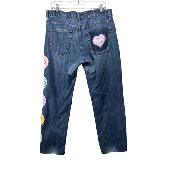 The Scrappy Camper + Lucky Brand Womens Jeans L/34 Upcycled Sweetheart Valentine - Picture 2 of 13